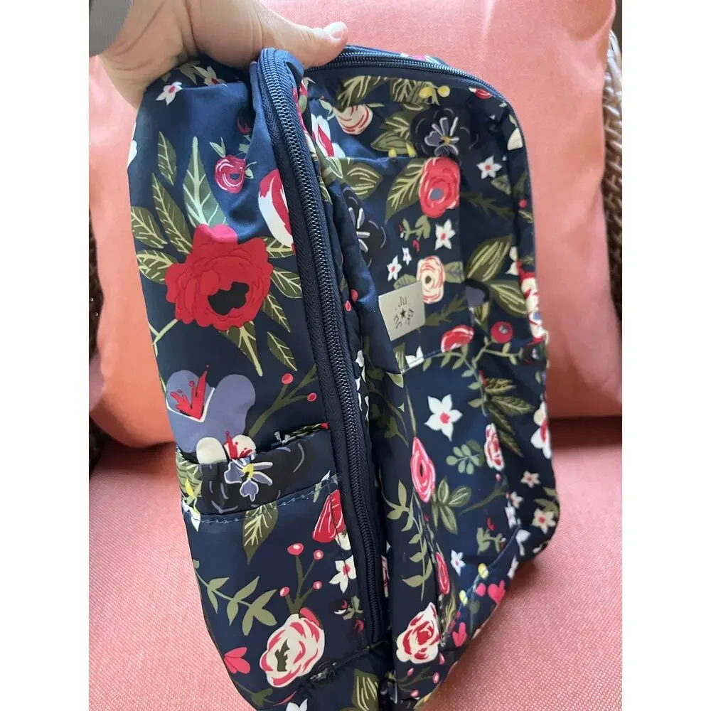 Ju-Ju-Be Navy Floral Mini Backpack Diaper Bag 13.5in